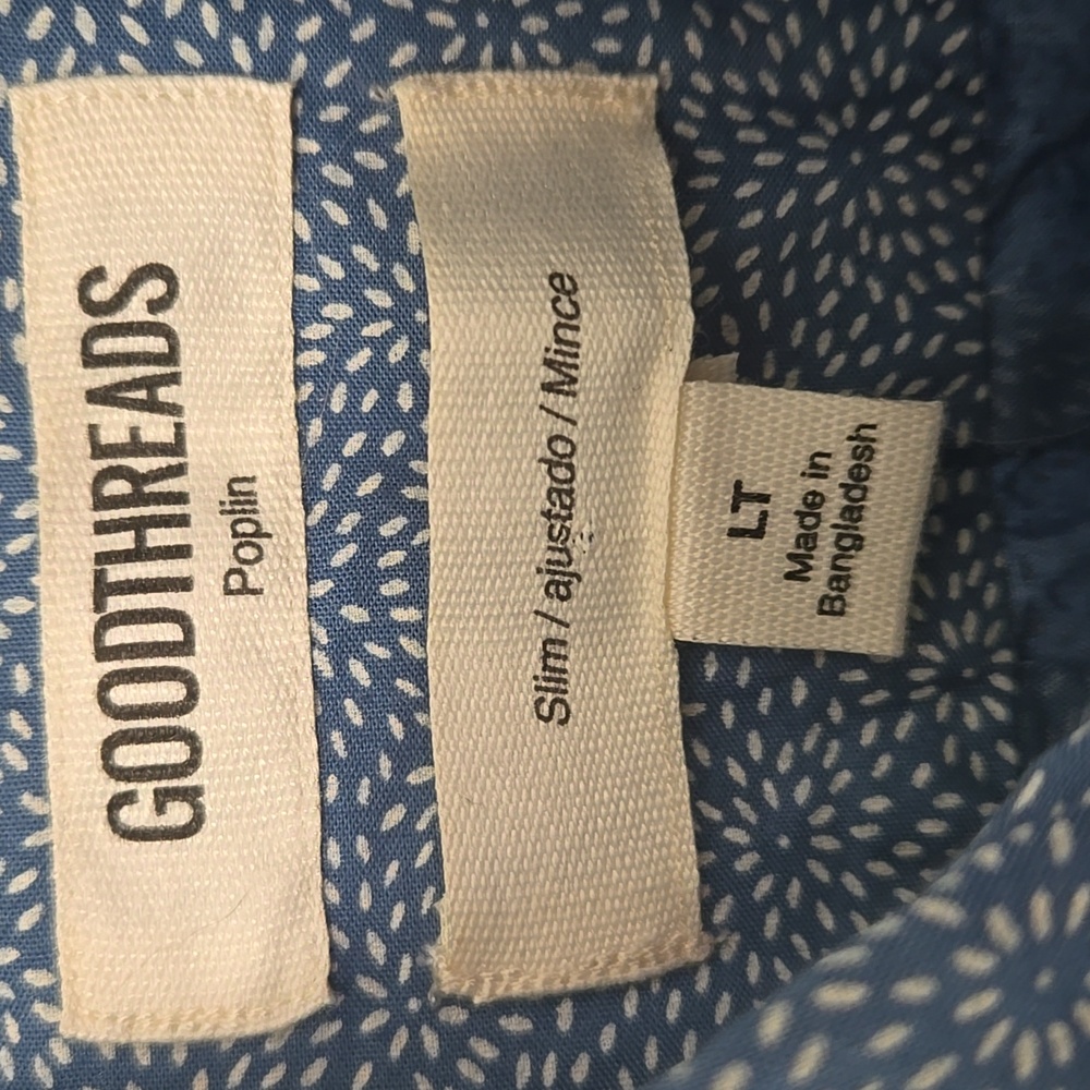 Goodthreads Blue & White Print Shirt - Picture 4 of 9